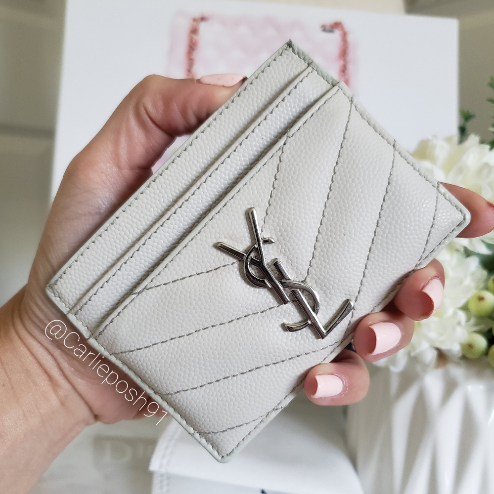 Authentic Pre-owned Yves Saint Laurent Grain De Poudre Card Case - Picture 3 of 12